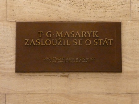 MASARYK Tomáš Garrigue Prof. - Praha 1, Vinohrady, Wilsonova 252/2, budova Národního muzea, dříve Národní shromáždění či Rádio Svobodná Evropa, uvnitř v přízemí v sále - 2)